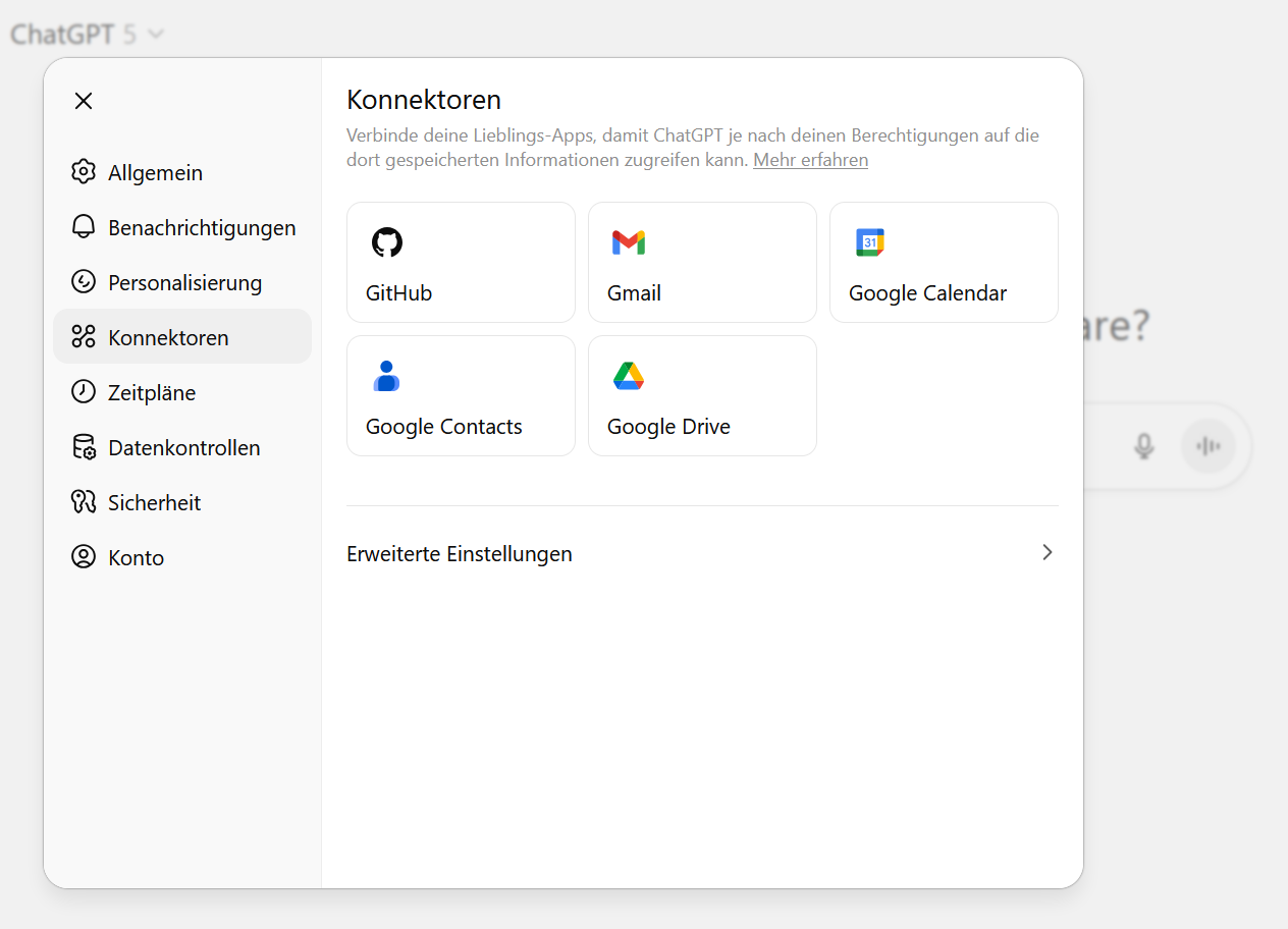 ChatGPT Konnektoren