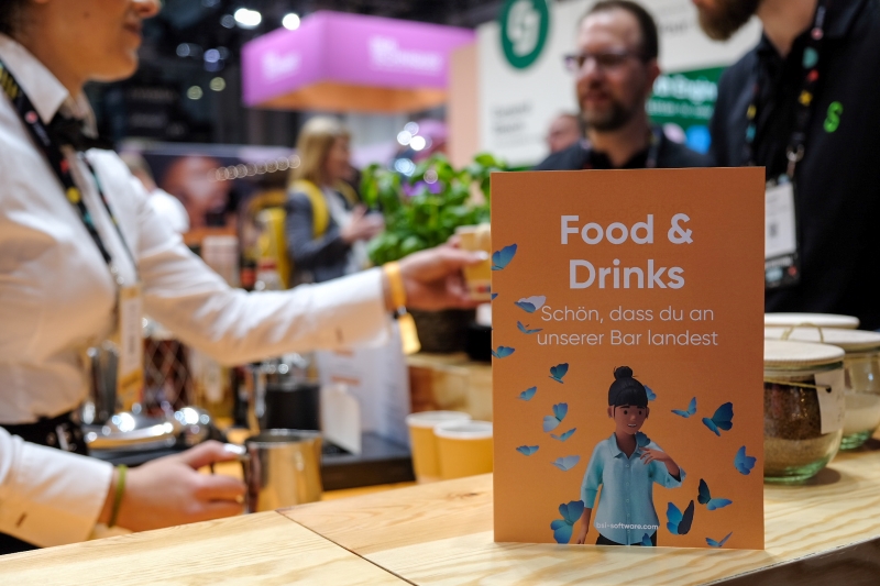 Food & Drinks Karte auf dem Messestand von BSI Software