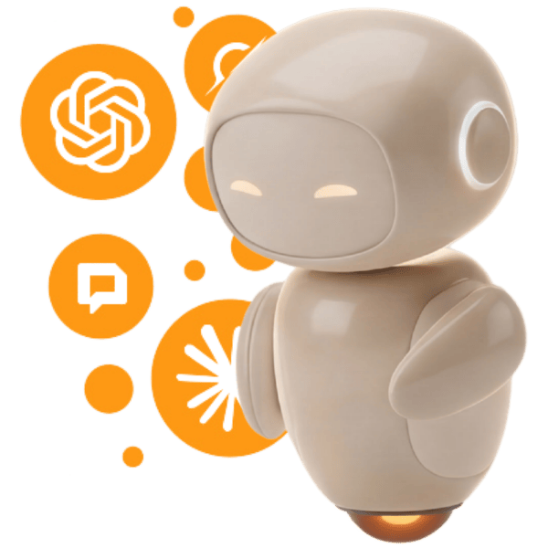 3D-Visualisierung von Clara, der persönlichen AI-Assistentin der treuen Kundin Lena Meier.